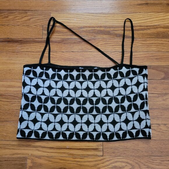 ZARA | Cropped Tank Top Patterned | Sz. M - Picture 4 of 8